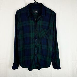 Rails Hunter Size M Midnight Forest Navy Blue Green Blackwatch Plaid